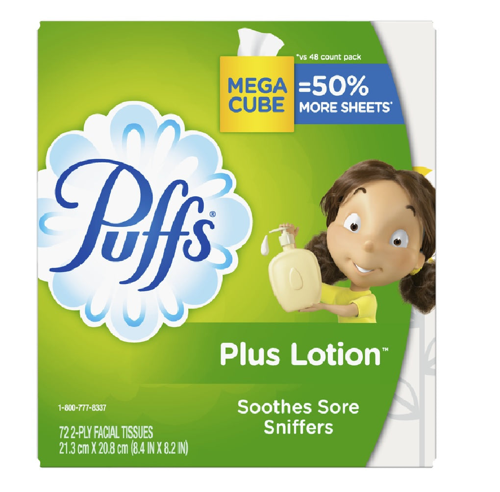 Puffs 81867 Plus Lotion Facial Tissue, White