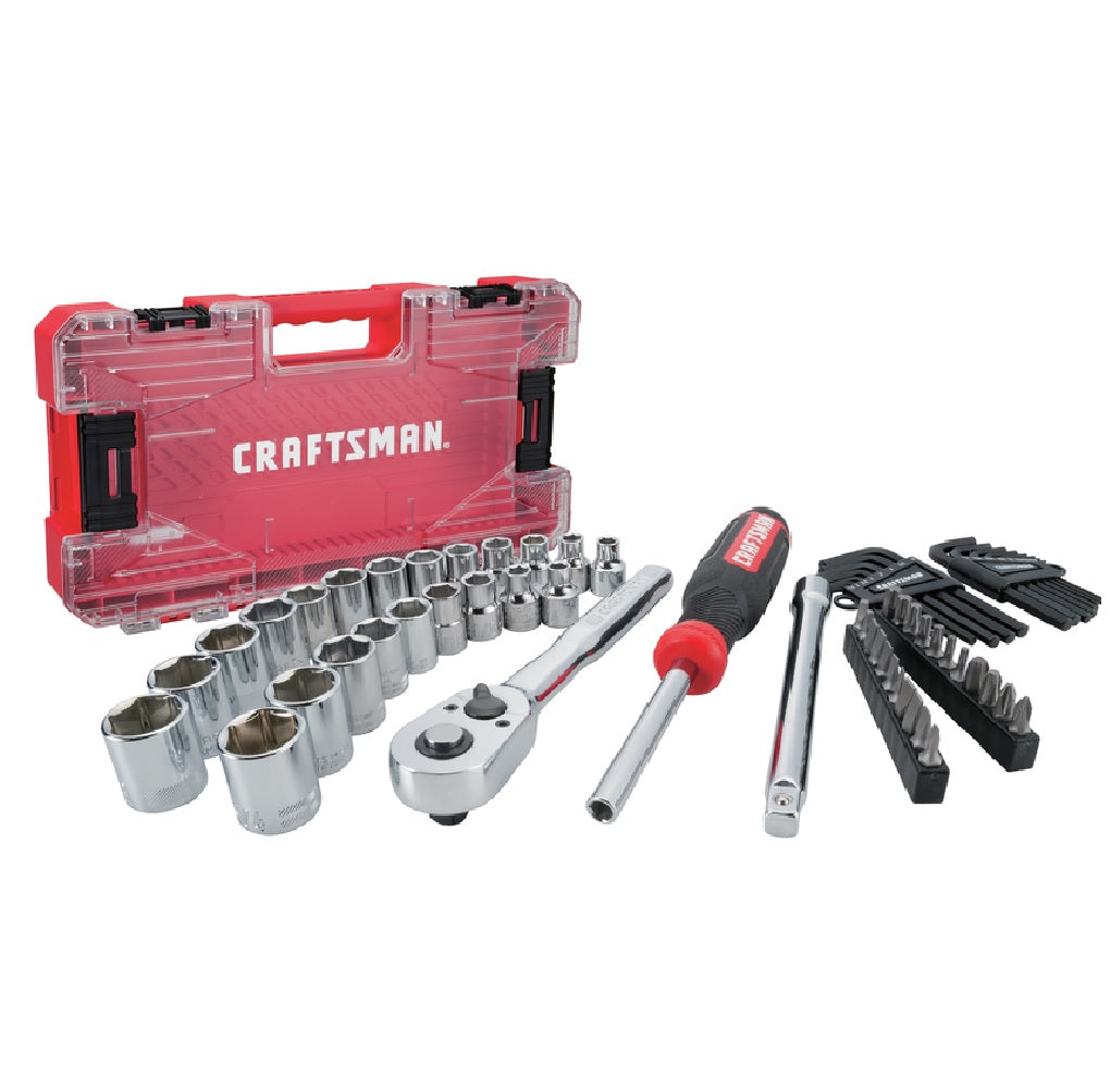 Craftsman CMMT45063 Metric and SAE Mechanic Tool Set, Polished Chrome