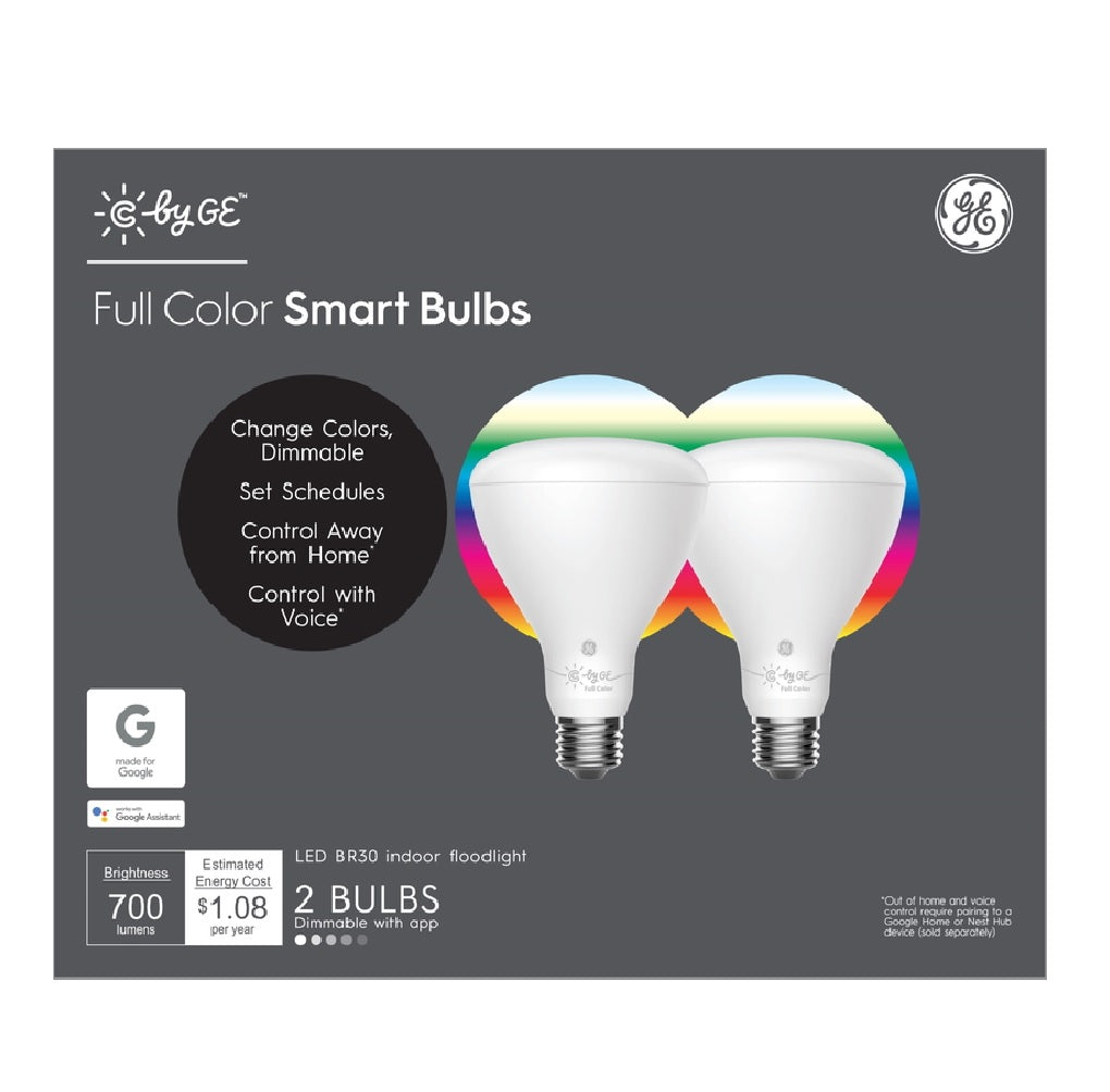 C by GE 93106175 BR30 E26 LED Smart Bulb, White