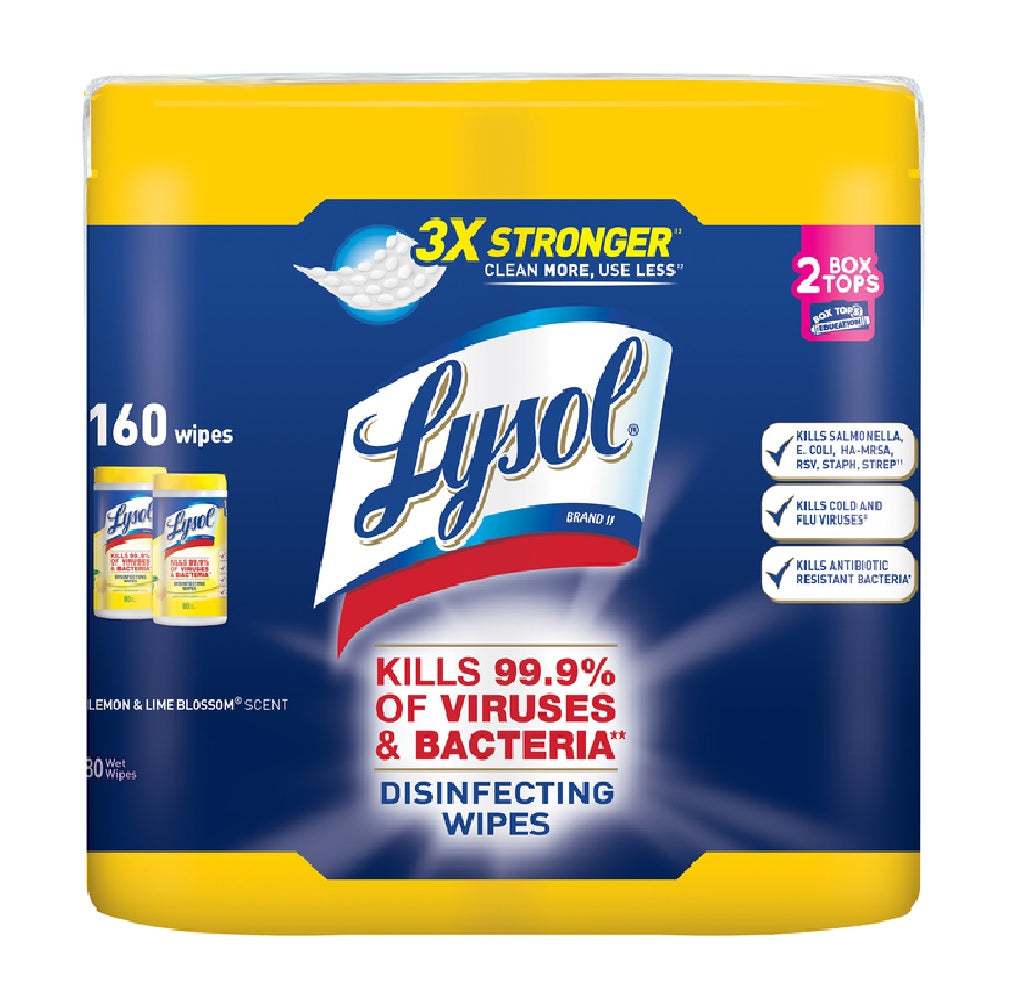 Lysol 1920080296 Antibacterial Wipes, Fiber Weave