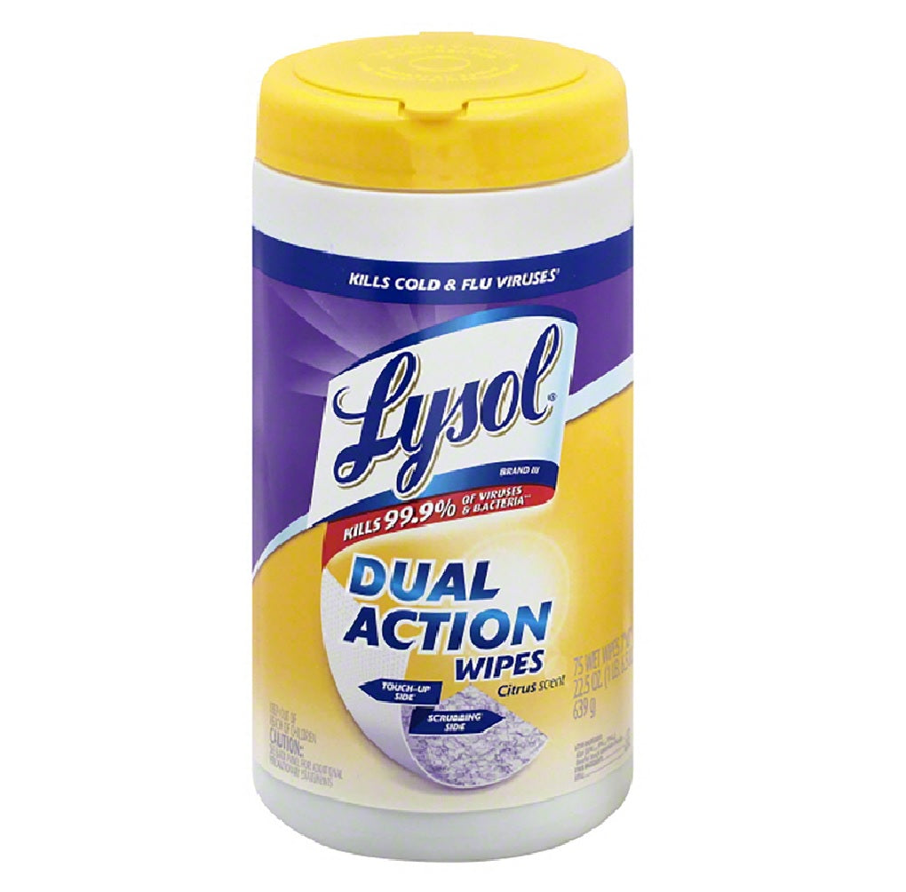 Lysol 1920081700 Antibacterial Wipes, Fiber Weave