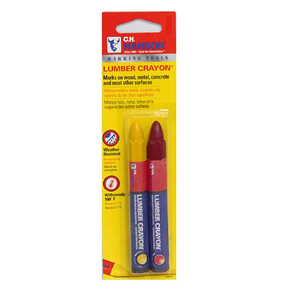 C.H. Hanson 10475 Lumber Crayon Set, Red/Yellow