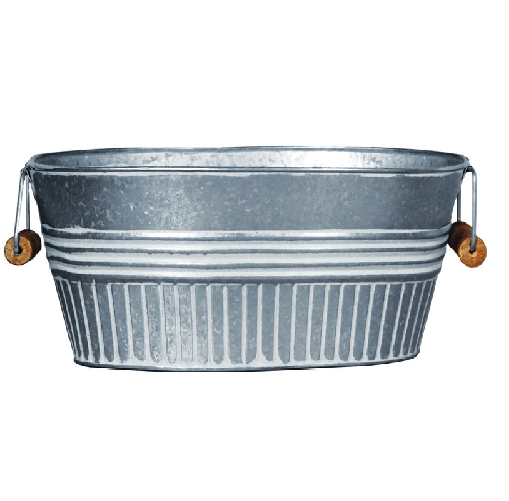 Robert Allen MPT01637 Oval Planter, Galvanized