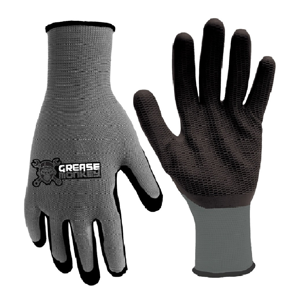 Grease Monkey 25546-26 Honeycomb Gloves, Black/Grey, M