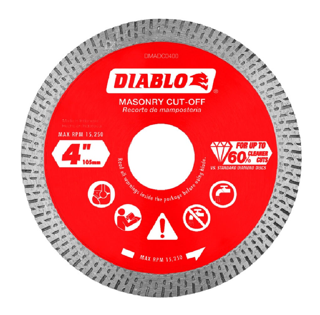 Diablo DMADC0400 Diamond Continuous Rim Cut-Off Discs for Masonry