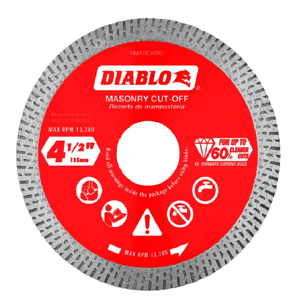 Diablo DMADC0450 Diamond Continuous Rim Cut-Off Discs for Masonry
