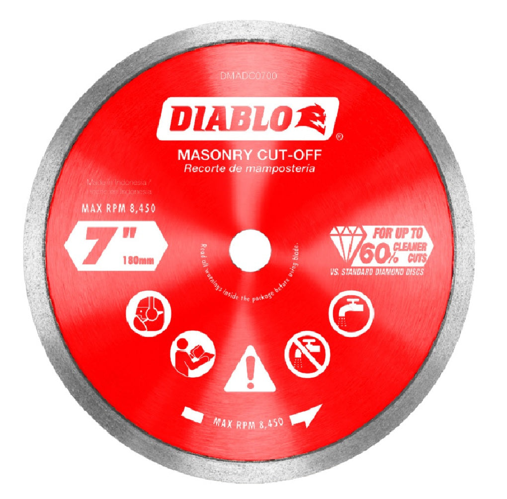 Diablo DMADC0700 Diamond Continuous Rim Cut-Off Discs for Masonry