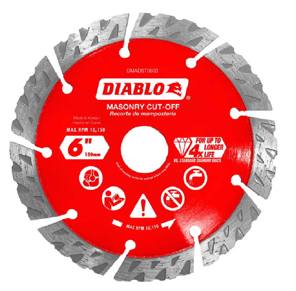 Diablo DMADST0600 Diamond Segmented Turbo Cut-Off Discs