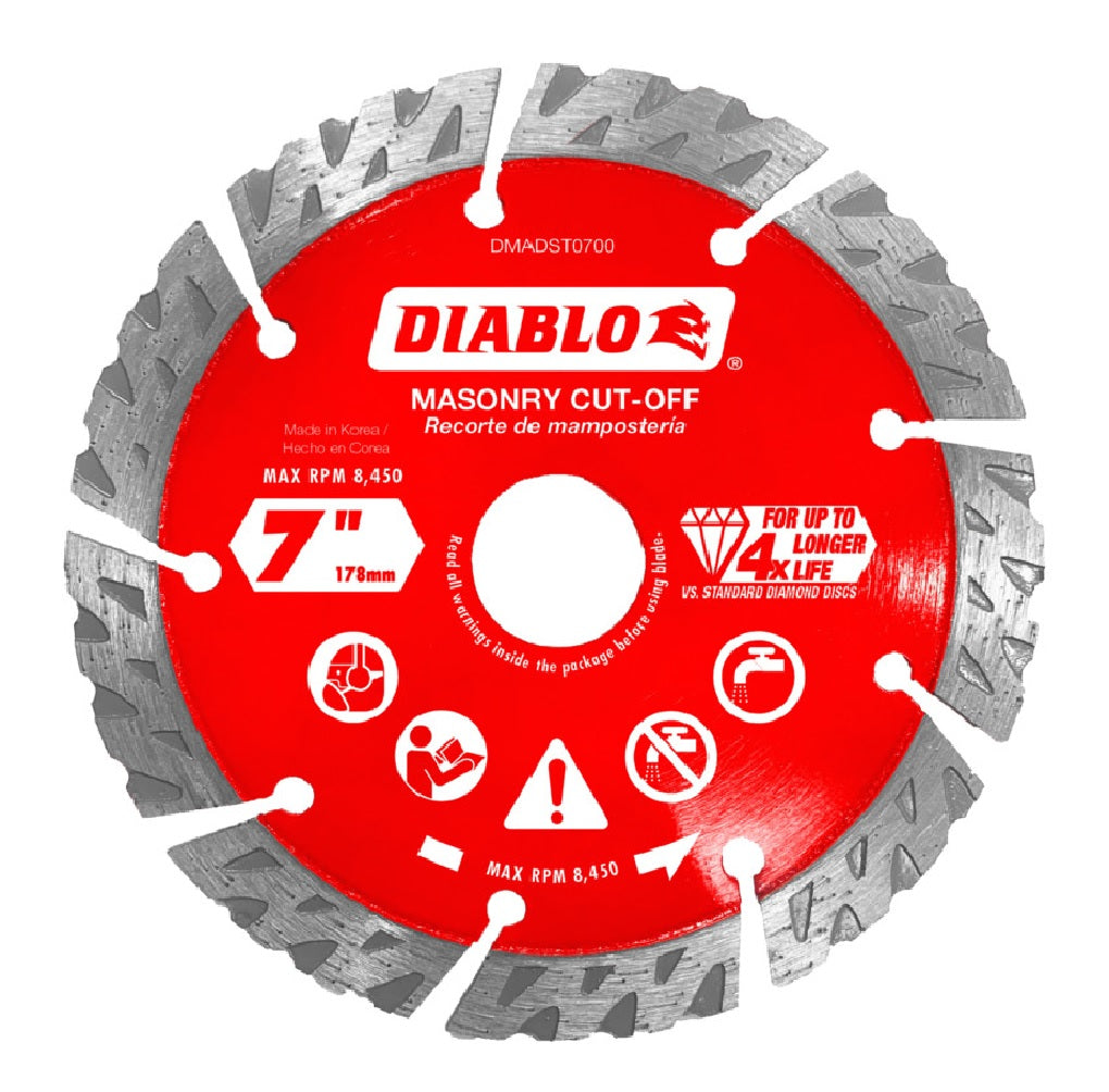Diablo DMADST0700 Diamond Segmented Cut-Off Discs for Masonry