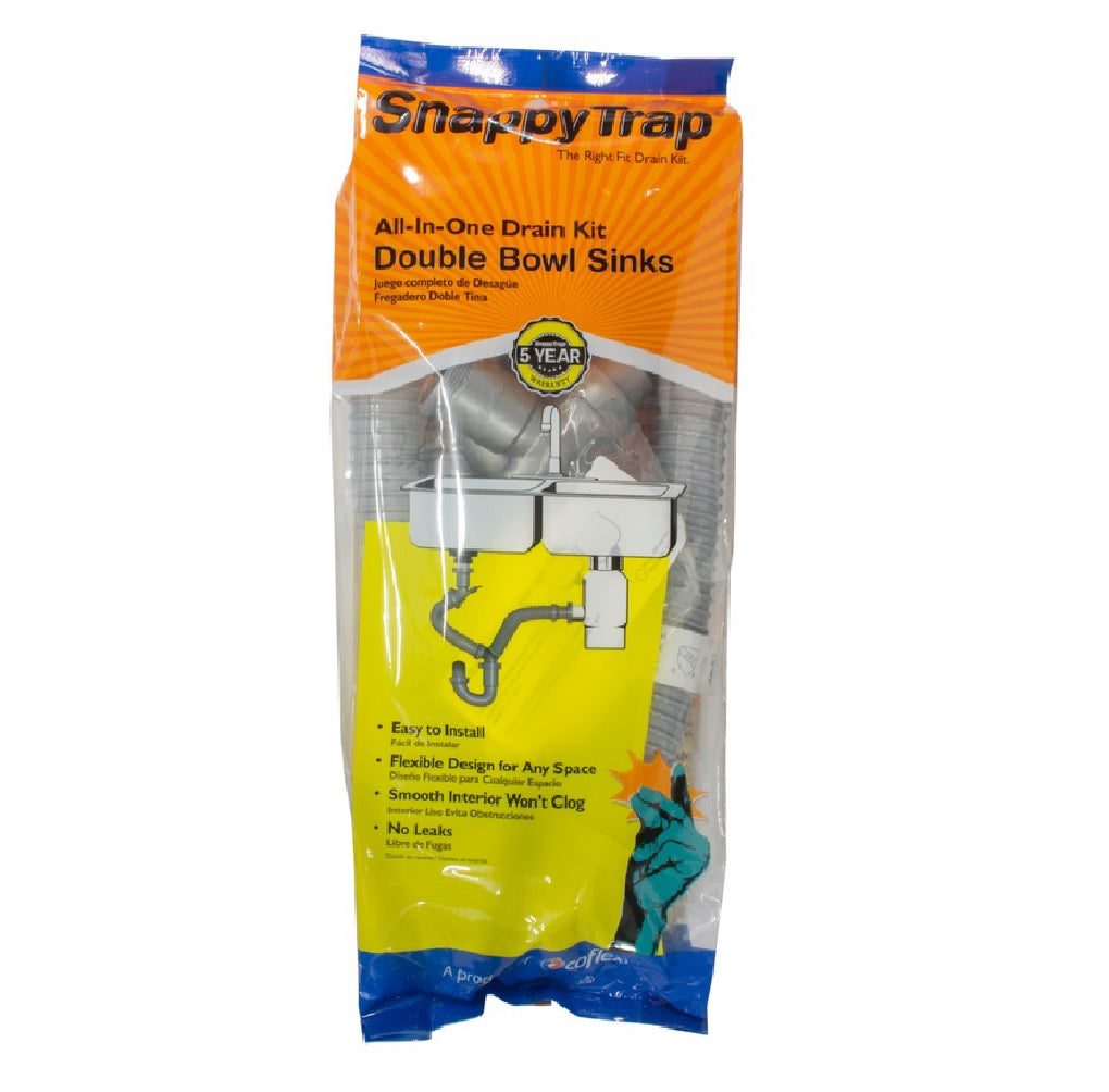 Snappy Trap DK-110-AH Double Sink Drain Kit, PVC