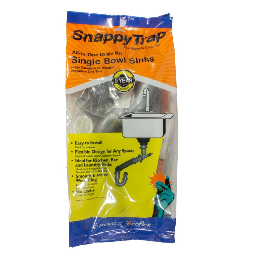 Snappy Trap DK-100-AH Single Sink Drain Kit, PVC