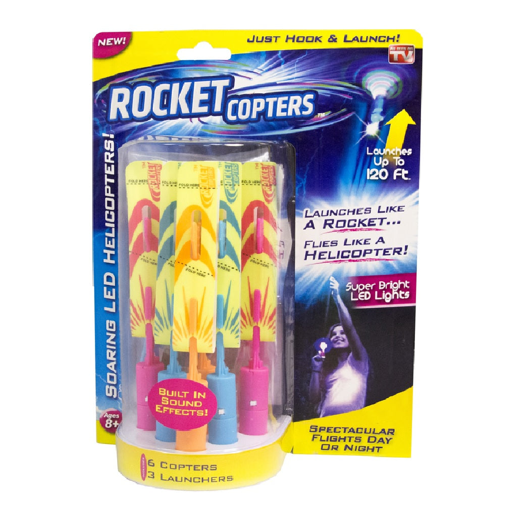 Rocket Copter ROCKCOPOG Slingshot LED Launching Helicopters