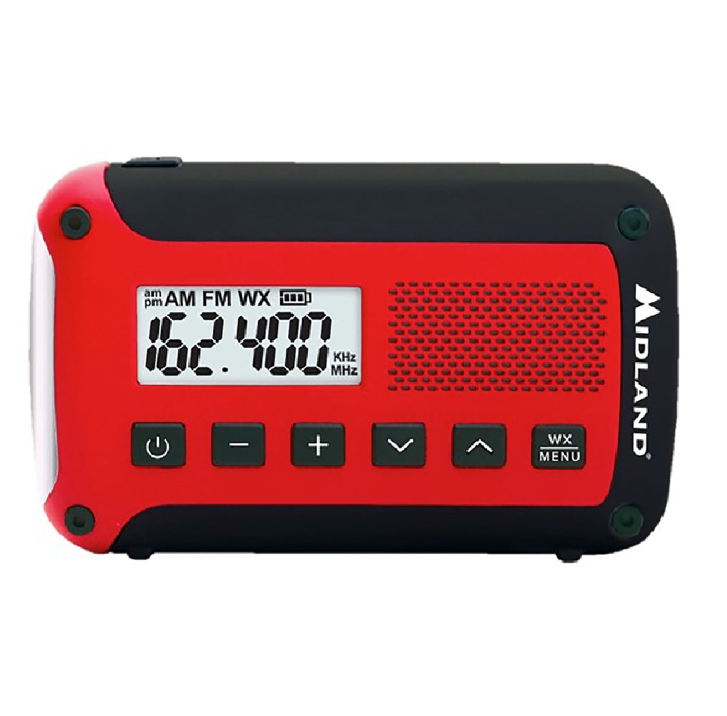 Midland Radio ER10VP Digital Emergency Weather Radio, Red