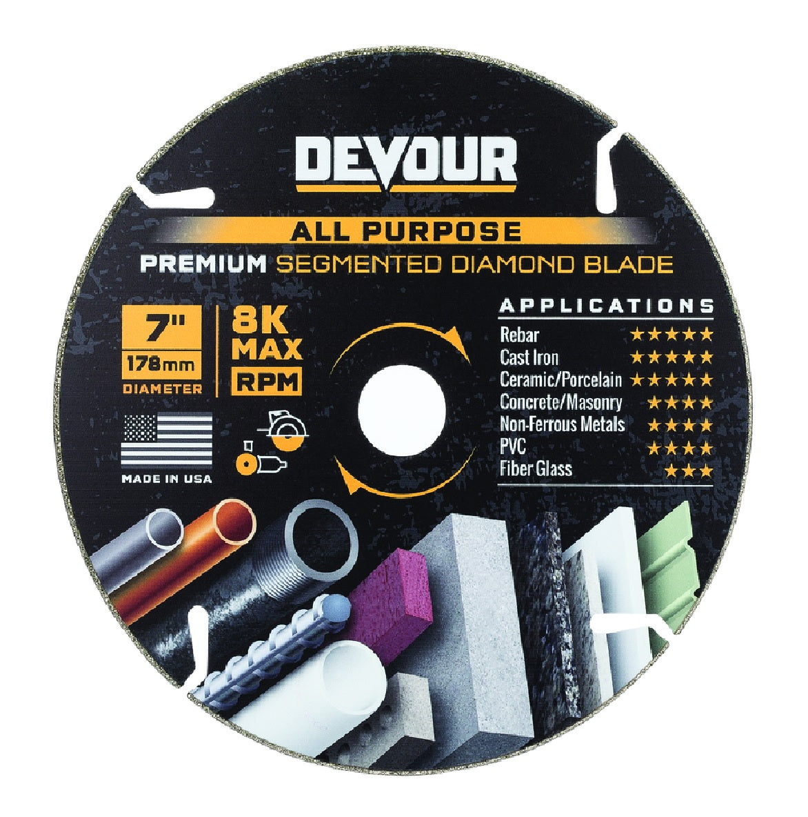 NuTek NT070AP DEVOUR Segmented Cutting Wheel, 7 Inch