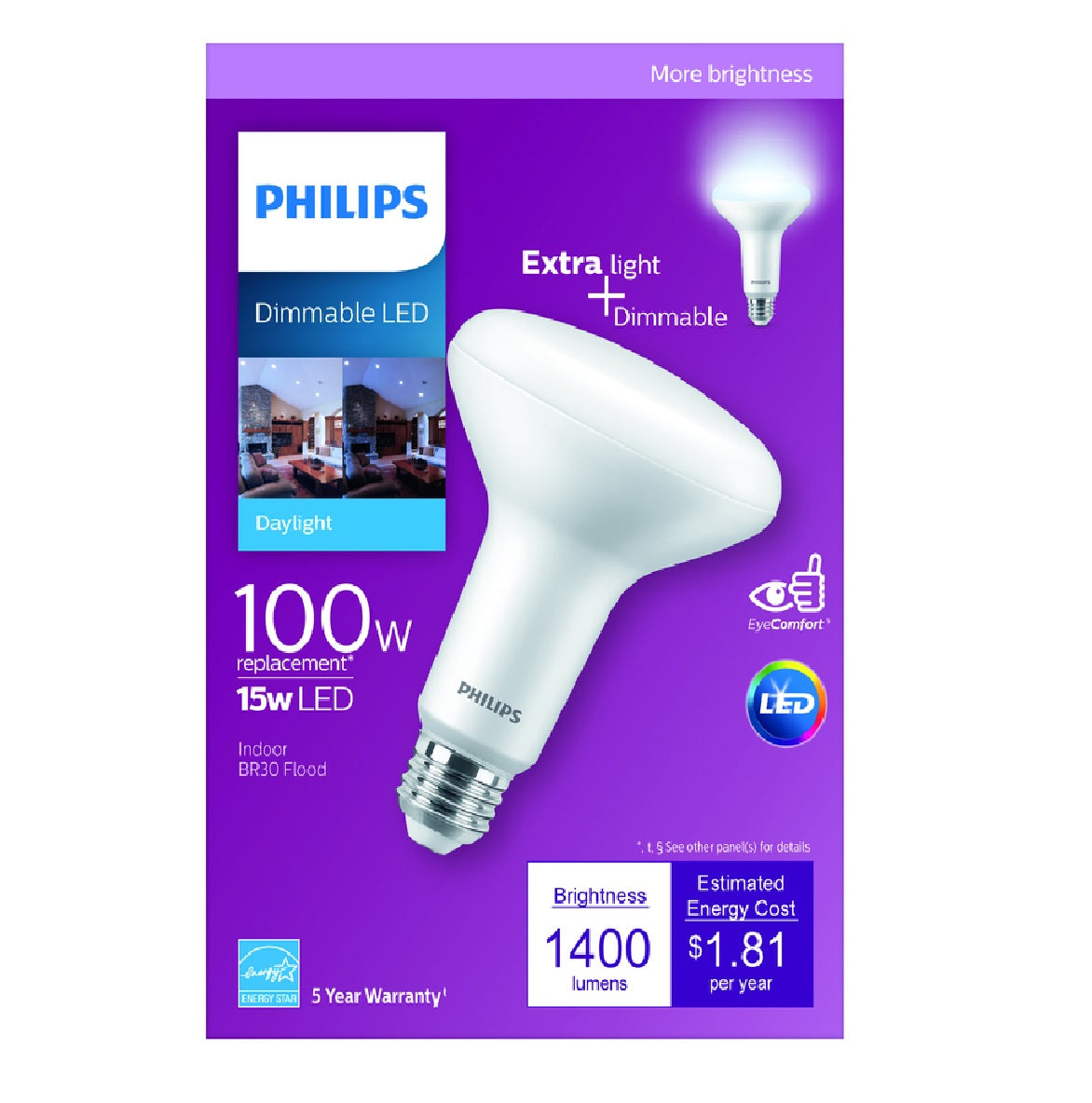Philips 558031 BR30 E26 (Medium) LED Bulb, Daylight