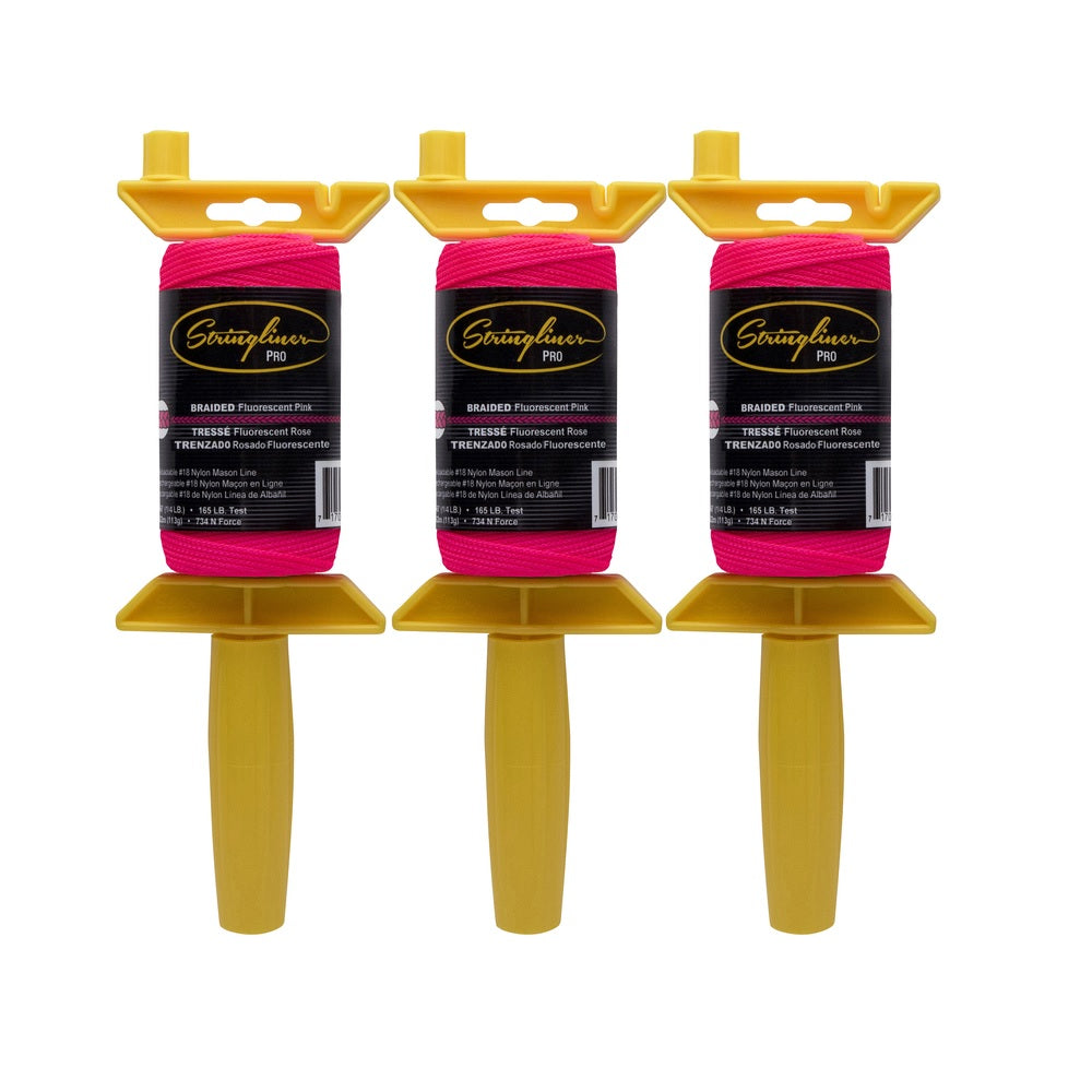Stringliner SL45162AC Mason's Line and Reel, 250', Fluorescent Pink