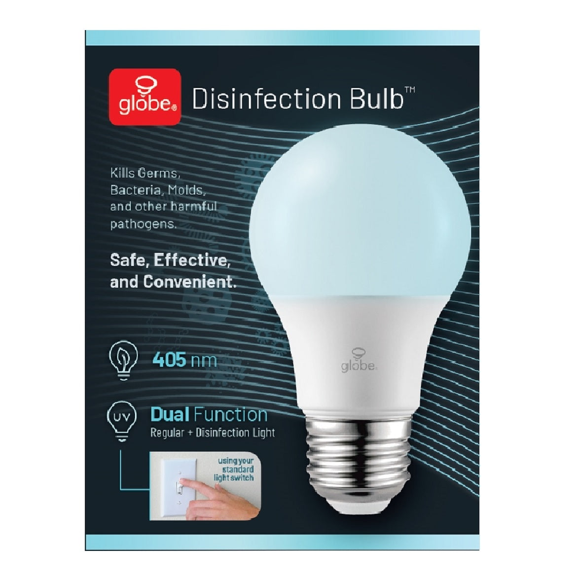 Globe Electric 35630 A19 LED Disinfection Bulb, White
