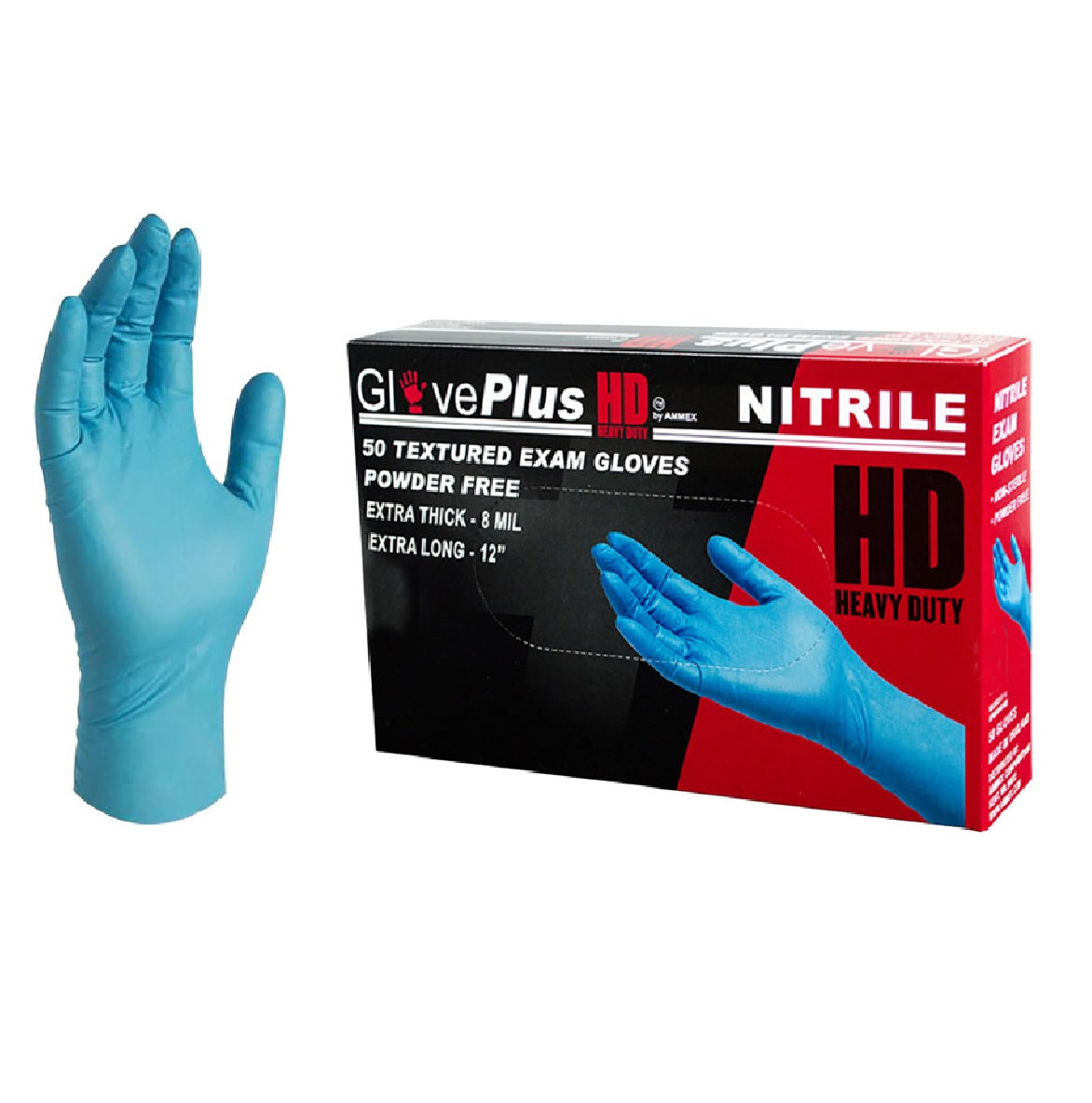 Ammex GPNHD64100 Non-Sterile Disposable Gloves, Medium