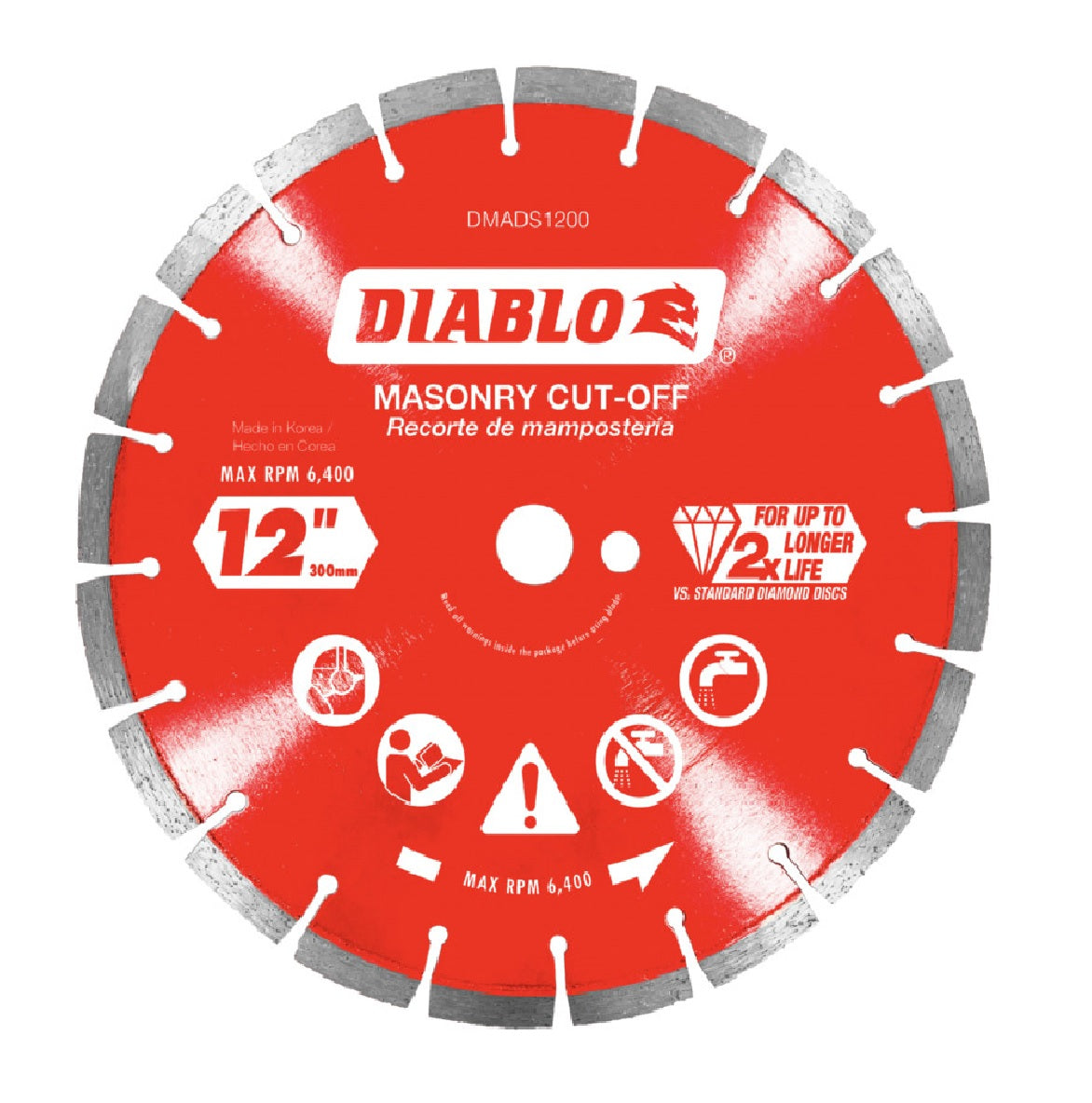 Diablo DMADS1200 Diamond Segmented Cut&#8209;Off Discs for Masonry