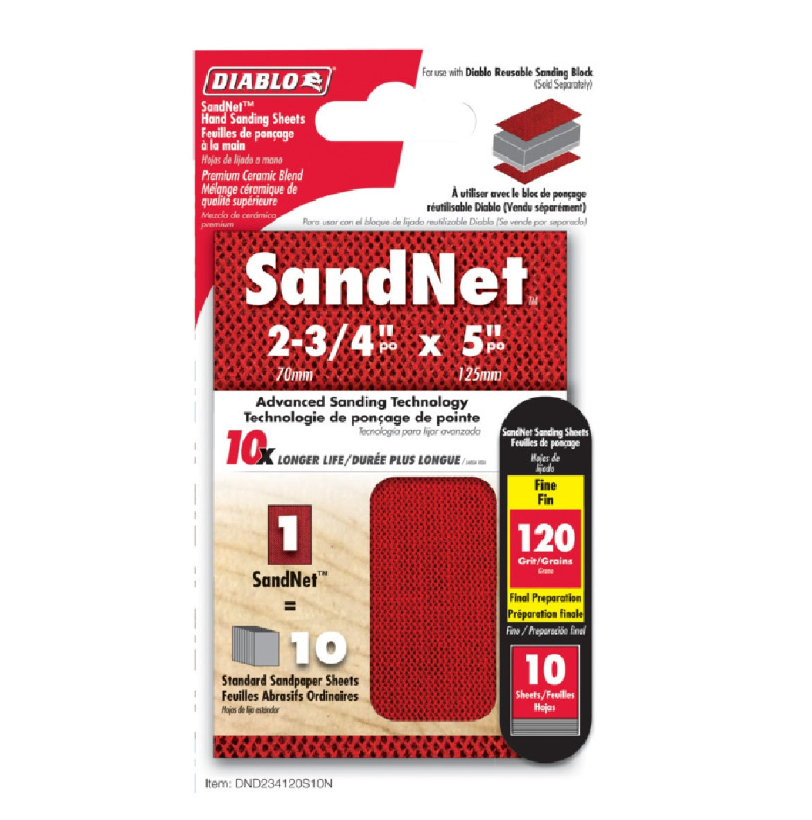 Diablo DND234120S10N Sanding Sheet, Aluminum Oxide