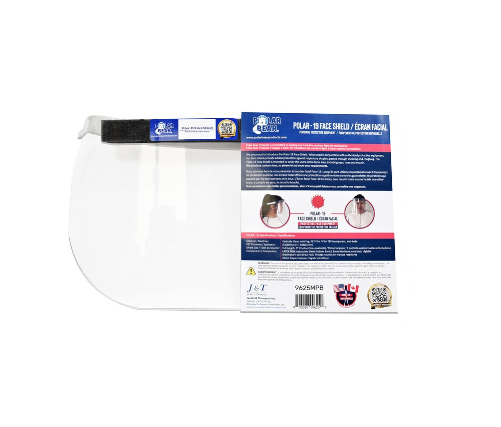 Polar Bear 9625MPB Disposable Face Shield, 9"