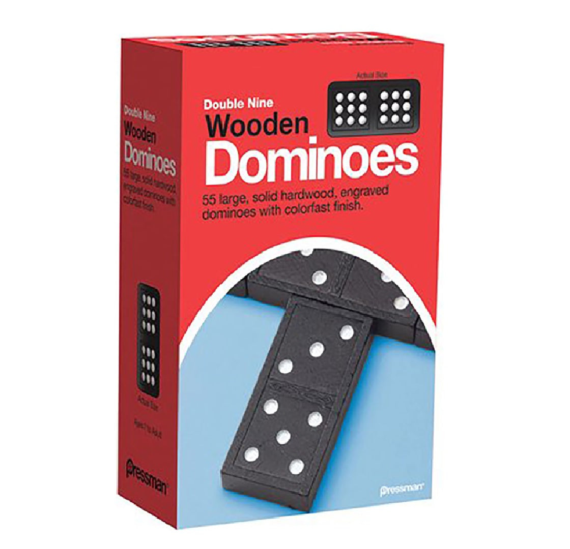 Pressman JAX162112 Double Nine Wooden Dominoes