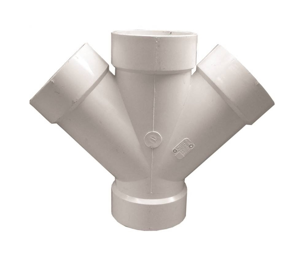 Genova 192354Z PVC Double Pipe Wye, 4"