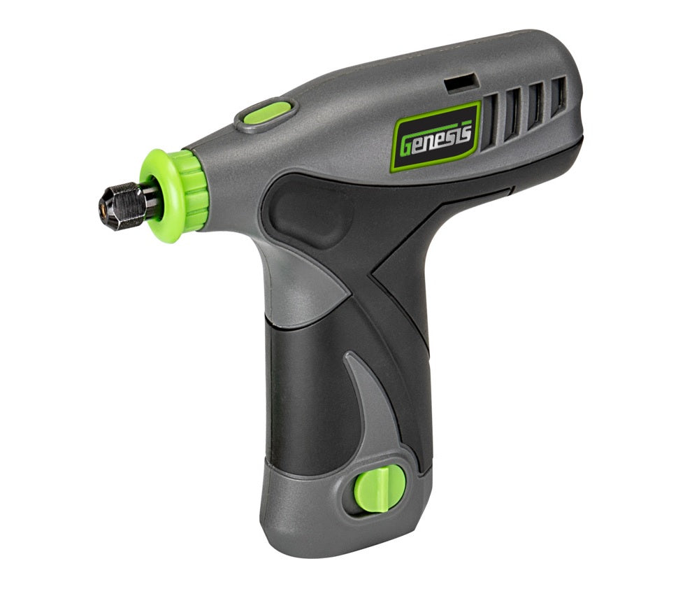 Genesis GLRT08B-65 8 VDC Lithium-Ion Rotary Tool, Black/Green/Gray