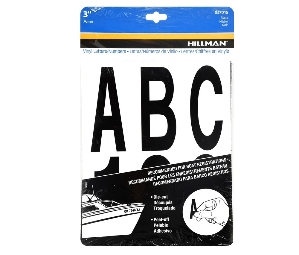 Hillman 847015 Self-Adhesive Letter and Number Set, Black