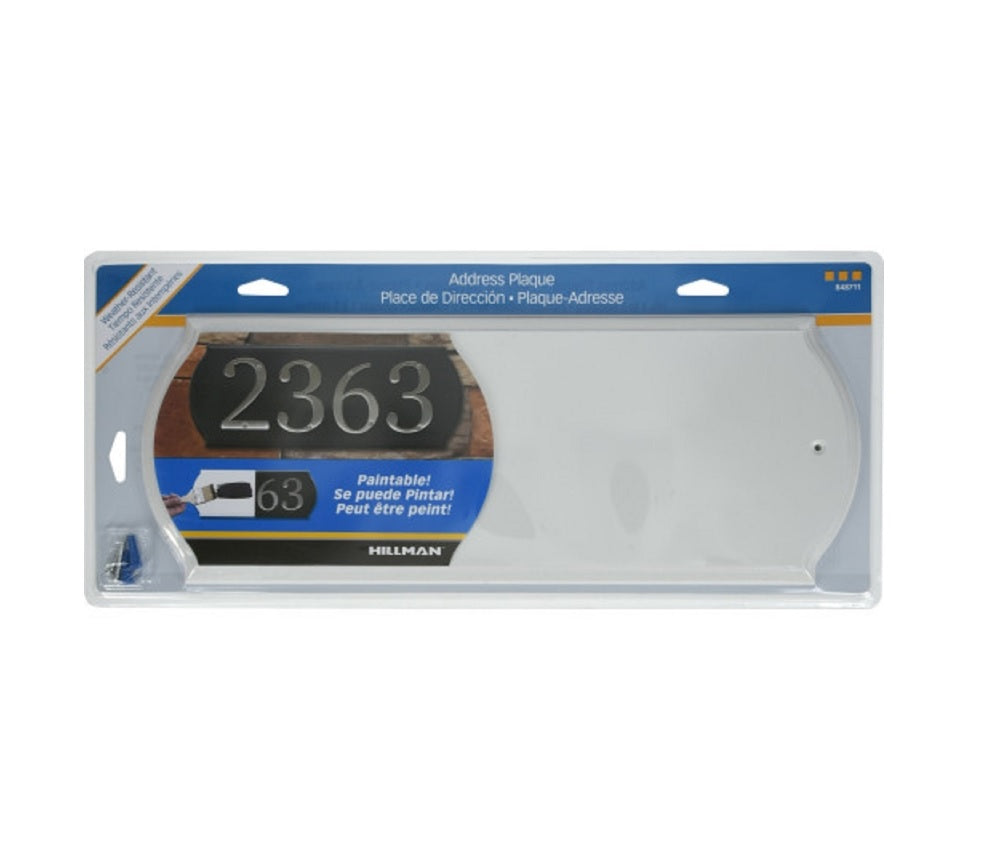 Hillman 848711 Wood Paintable Address Plate, White