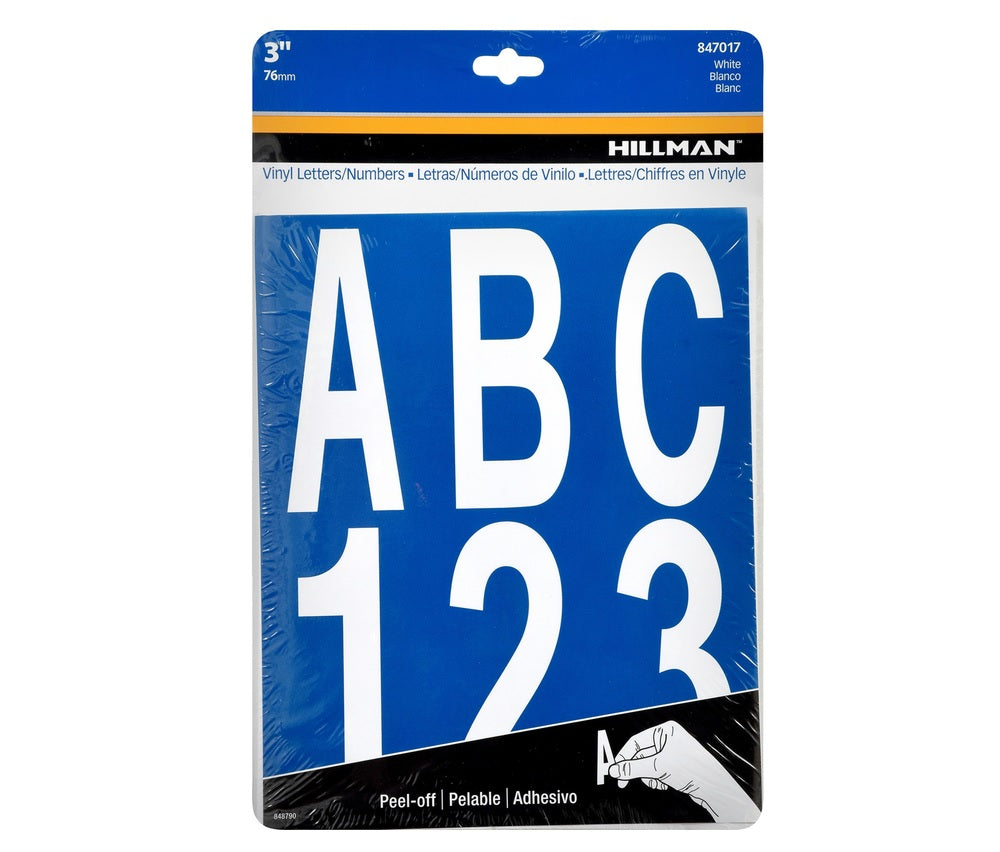 Hillman 847017 Self-Adhesive Letter and Number Set, White