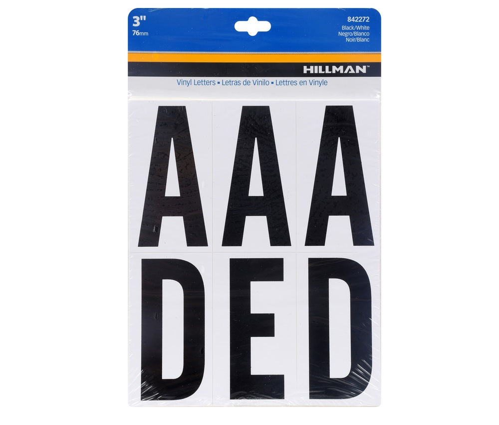 Hillman 842272 Self-Adhesive Reflective Letter Set, Black