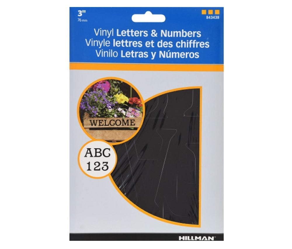 Hillman 843438 Self-Adhesive Letter and Number Set, Black
