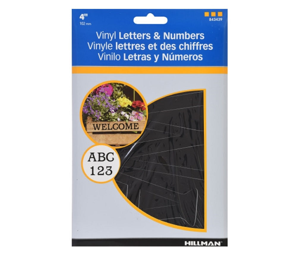 Hillman 843439 Self-Adhesive Letter and Number Set, Black