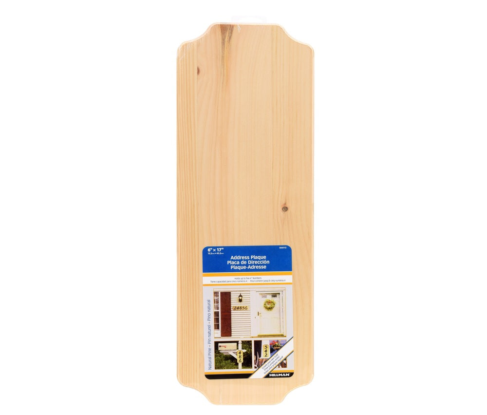 Hillman 844113 Rectangle Address Plate, 6" x 17", Wood