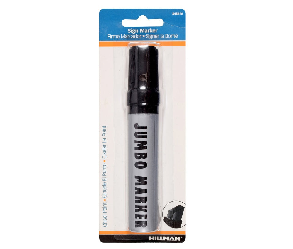 Hillman 848616 Chisel Tip Jumbo Marker, Black