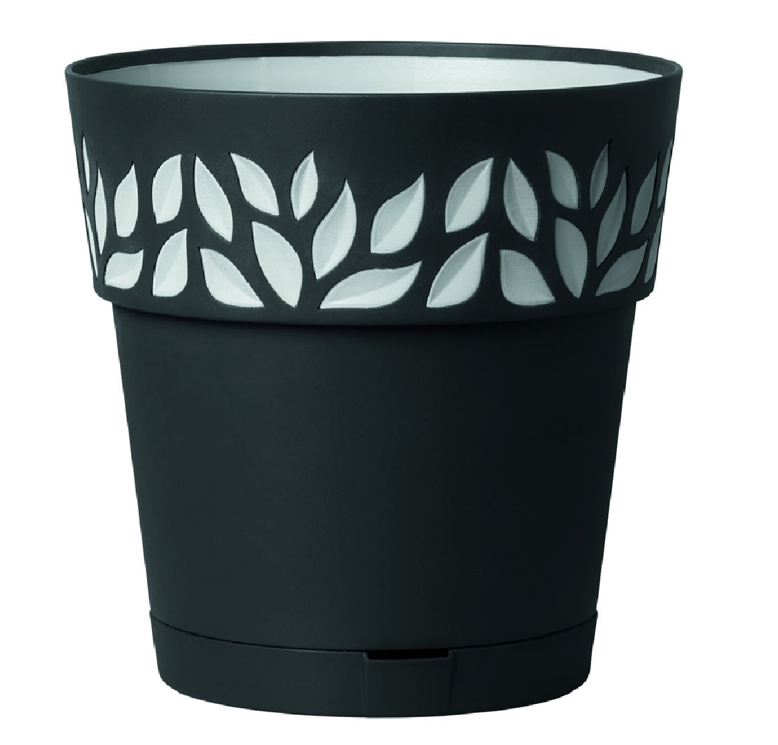 Marshall Pottery 9DW1ZSZ023 Deroma Leaf Planter, Black