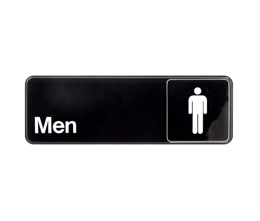 Hillman 841750 English Restroom Plaque, 3" x 9", Black