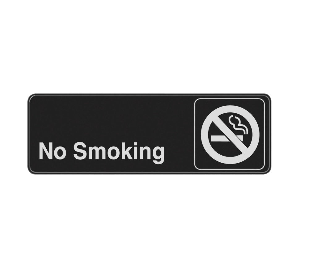 Hillman 841752 English No Smoking Plaque, 3" x 9", Black