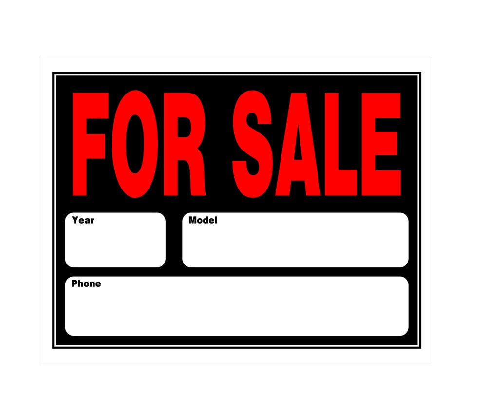 Hillman 842172 English For Sale Sign, 15" x 21", Black