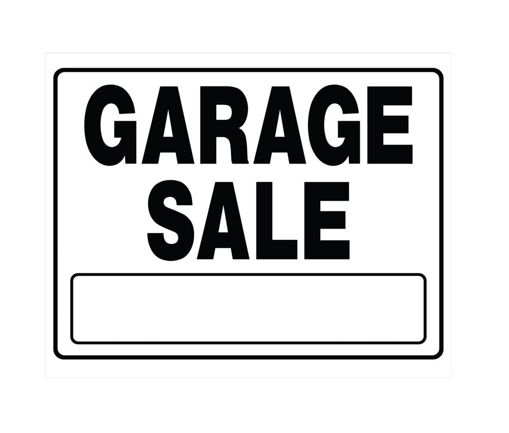 Hillman 840058 English Garage Sale Sign, 20" x 24", White