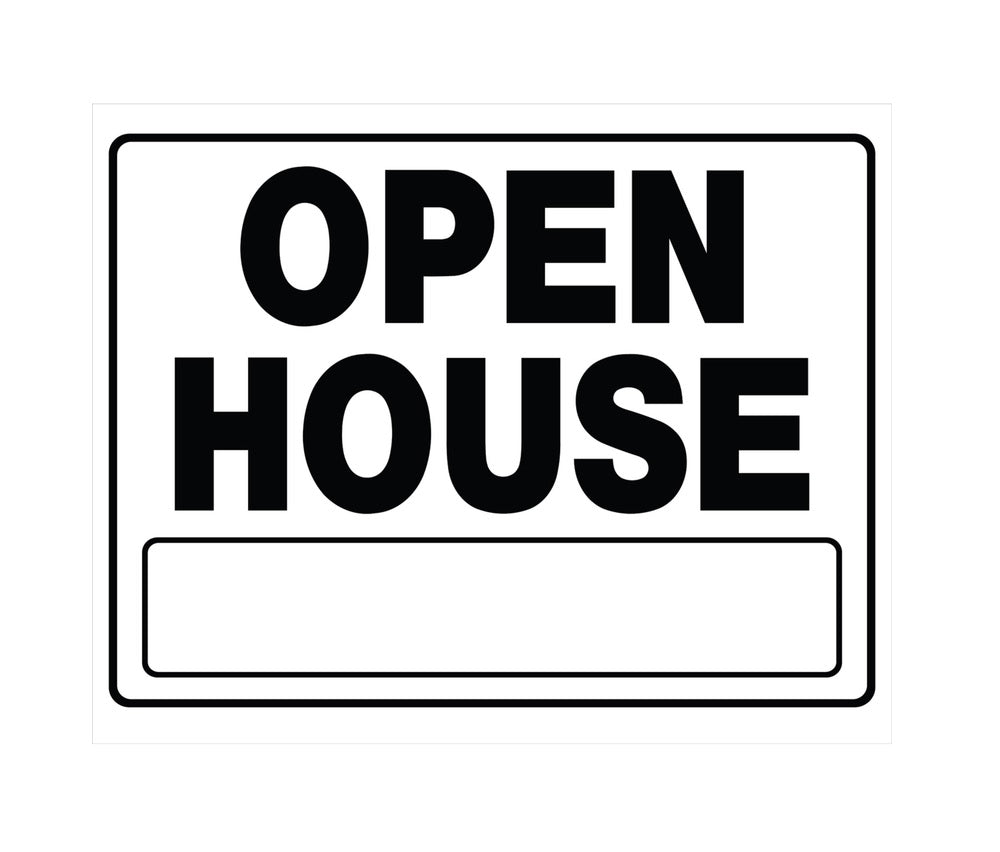 Hillman 840062 English Open House Sign, 20" x 24", White