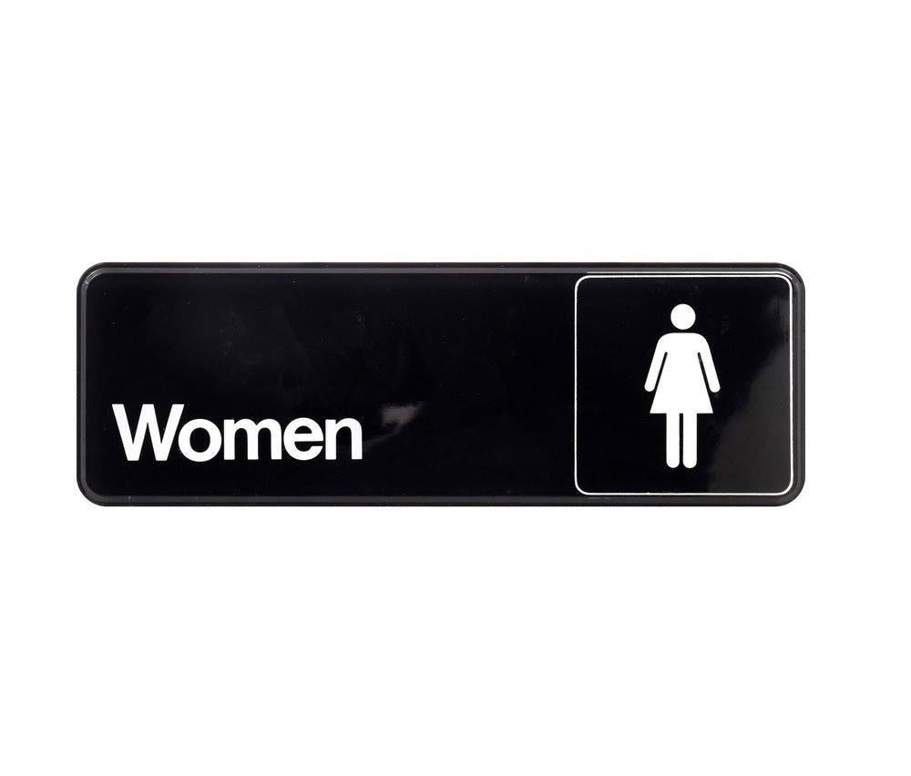 Hillman 841762 English Restroom Plaque, 3" x 9", Black