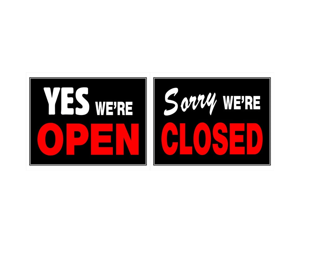 Hillman 840046 English Open/Close Sign, 15" x 19", Black