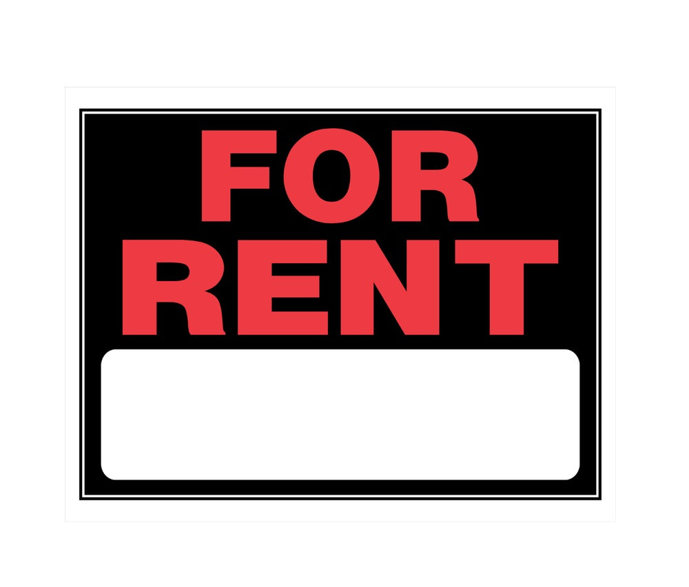 Hillman 840026 English For Rent Sign, 15" x 19, Black