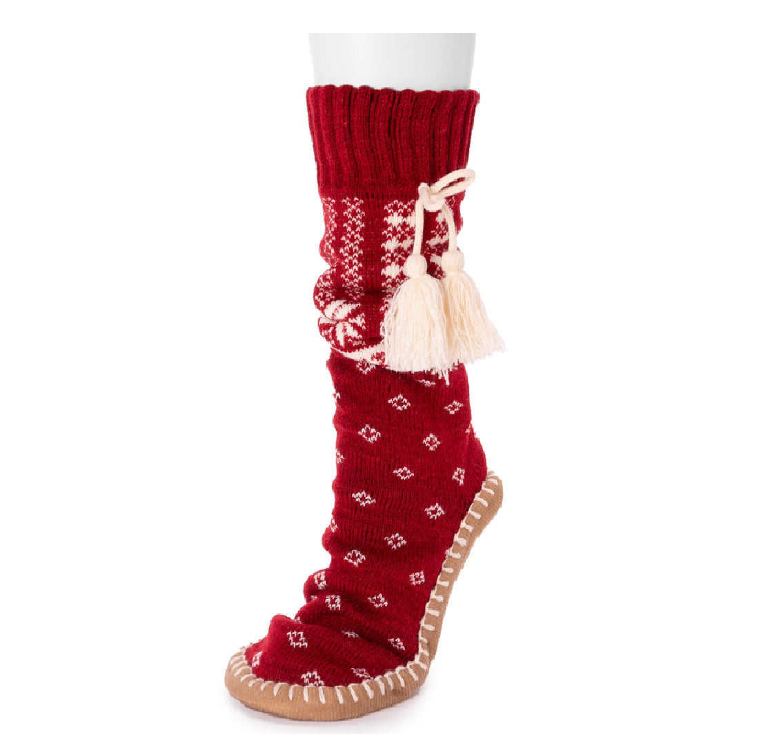 Muk Luks 0016340630-S/M Women's Slipper Socks, Candy Apple