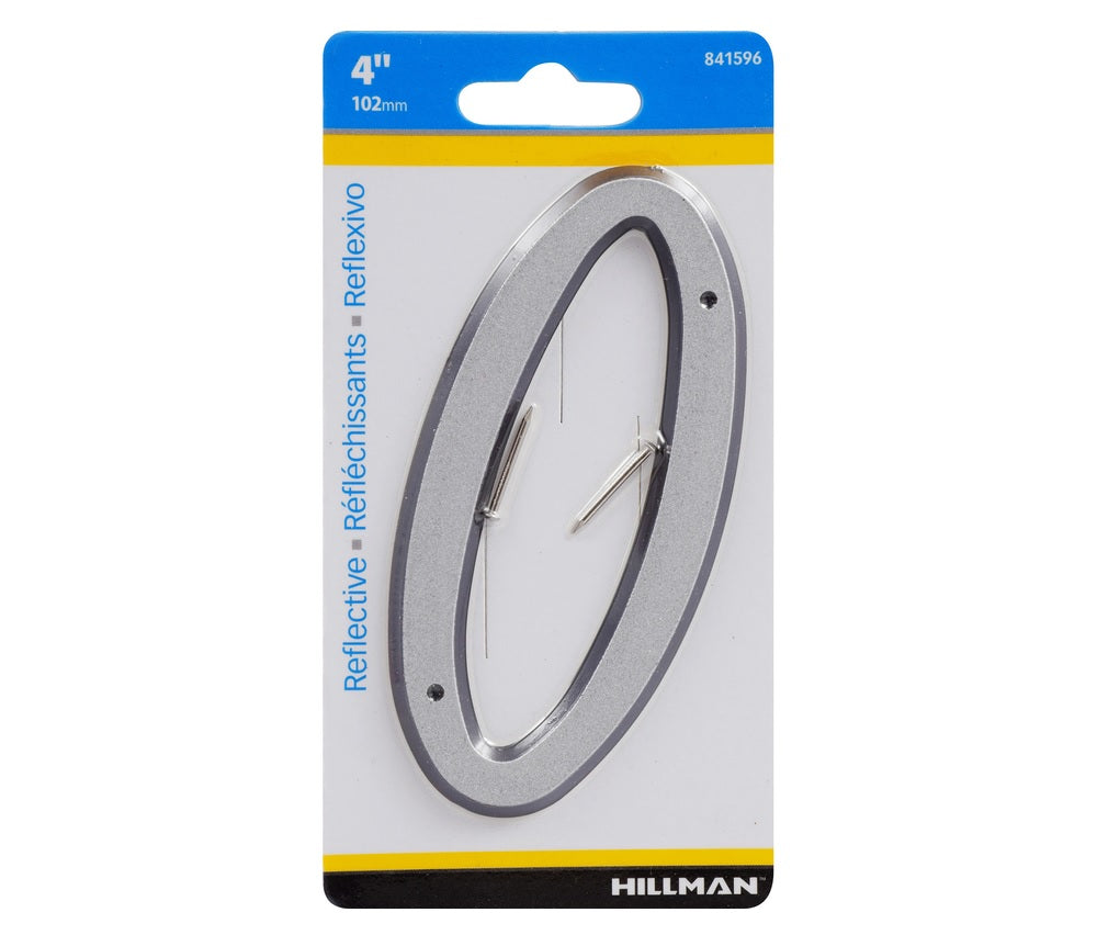 Hillman 841596 Reflective Plastic Nail-On Number, Silver, 1 pc