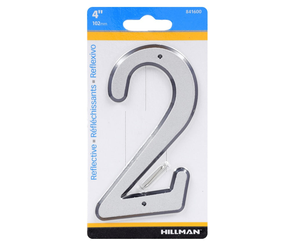 Hillman 841600 Reflective Plastic Nail-On Number, Silver, 1 pc
