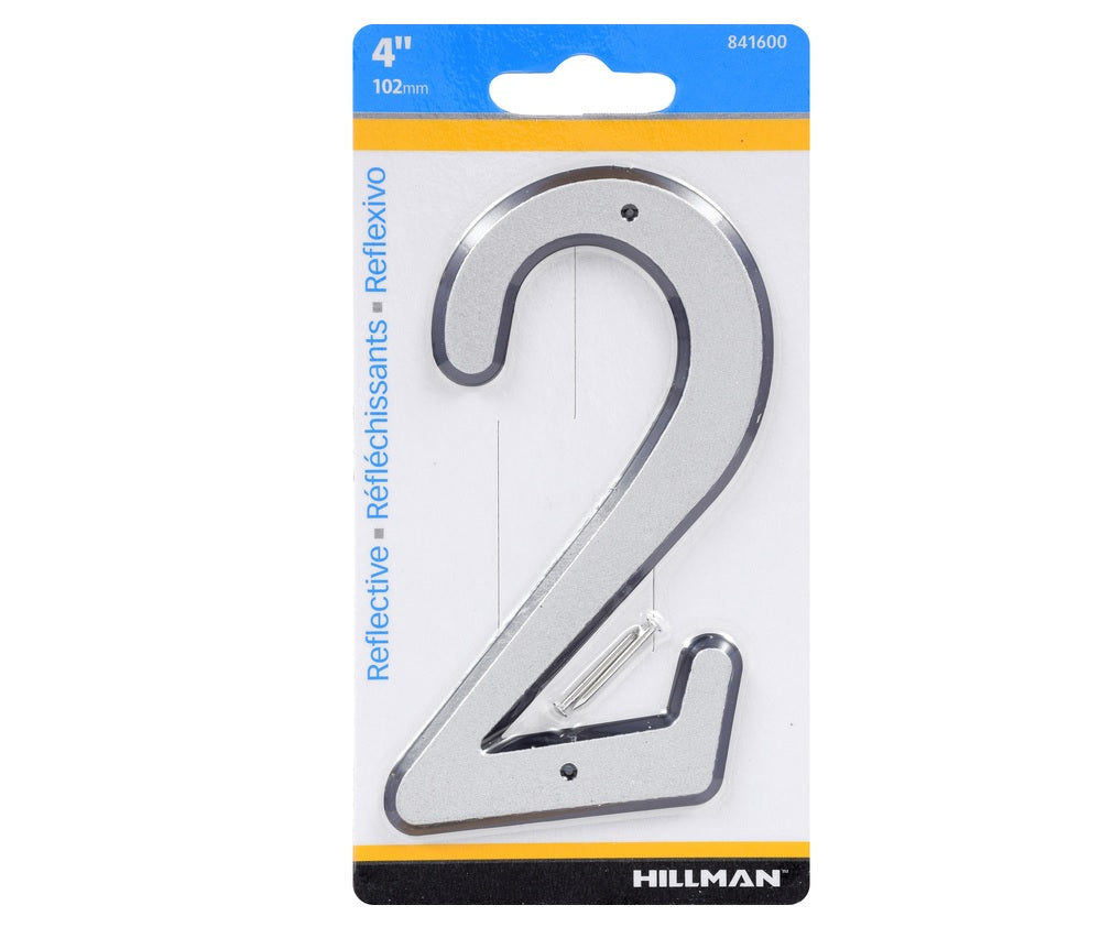 Hillman 843152 Reflective Plastic Nail-On Number, Silver, 1 pc