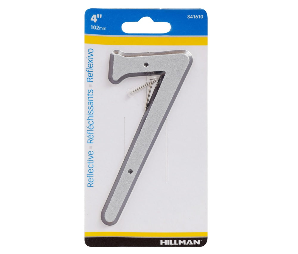 Hillman 841610 Reflective Plastic Nail-On Number, Silver, 1 pc.